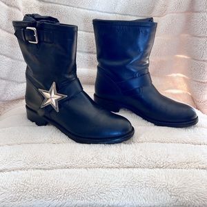 Red Valentino black ankle boots with metal star on the side size 39/ us 9